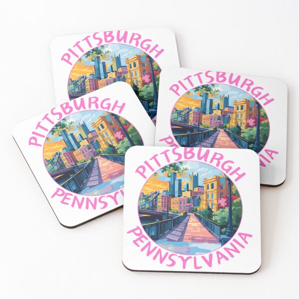 Item preview, Pittsburgh in Pennsylvania, USA Retro Travel Art Landscape designed and sold by MaateoDesign.