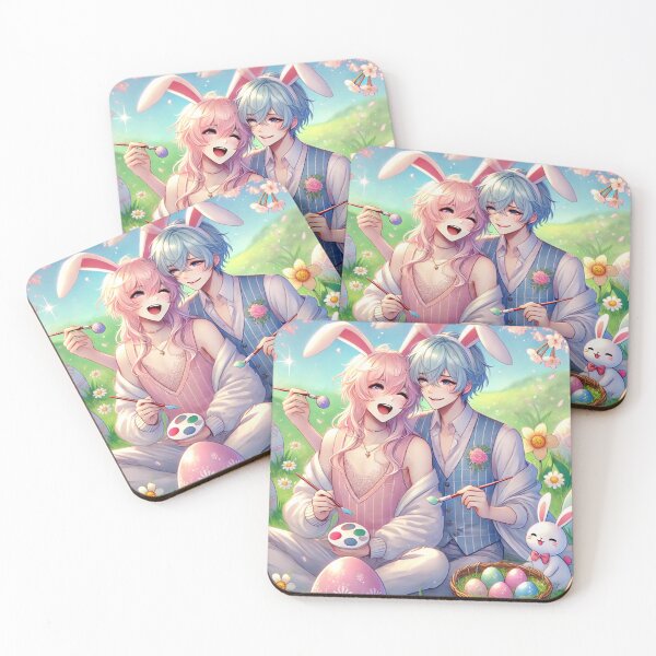 Item preview, Easter Love – Cute BL Couple Celebration designed and sold by Kawaii-Drip.
