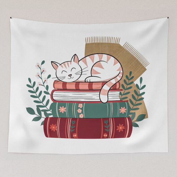 Item preview, Majestic White Cat on Books – Cozy Book Lover Sticker designed and sold by Artyx_Design.
