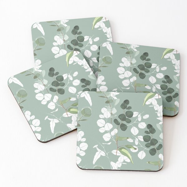 Item preview, Foliage seamless pattern, eucalyptus leaves and flowers line art ink drawing. designed and sold by MatyKotiv.