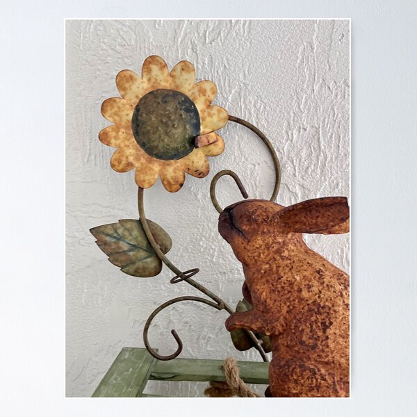 Item preview, Rusty Rabbit and Metal Yellow Flower designed and sold by What Else Is Orange.