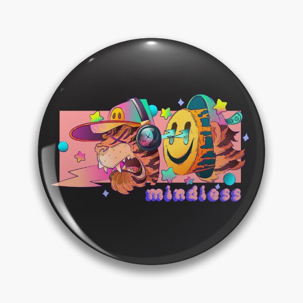 Item preview, Mindless- Tiger flash with smiley and stars comic art designed and sold by Franco Moody.