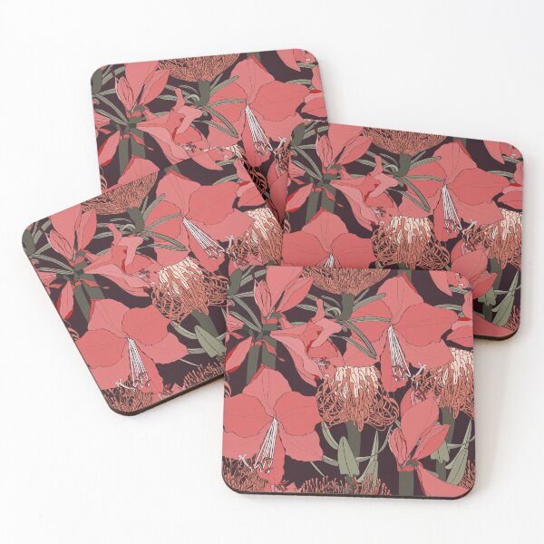 Item preview, Abstract red elegant seamless pattern with hand-drawn line amaryllis flowers and leaves. designed and sold by MatyKotiv.
