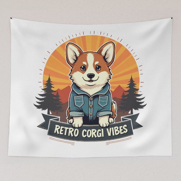Item preview, Retro Corgi Vibes – Timeless Vintage Flair & Playful Energy designed and sold by zoughlal.