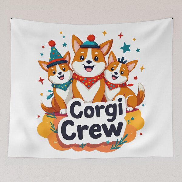 Item preview, Corgi Crew – Fun Canine Camaraderie with Youthful Energy designed and sold by zoughlal.
