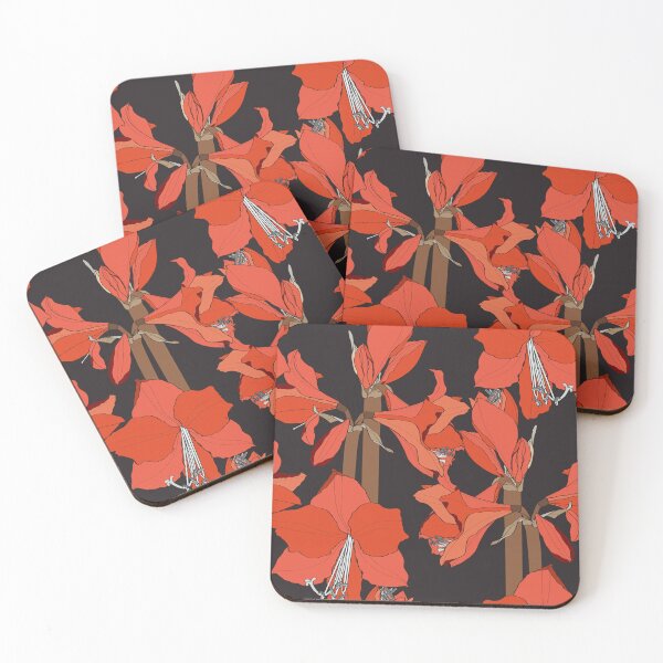 Item preview, Abstract red elegant seamless pattern with hand-drawn line amaryllis flowers and leaves. designed and sold by MatyKotiv.
