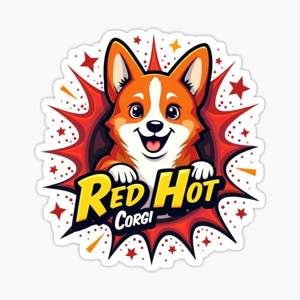 Vista previa del artículo con la obra «Corgi al rojo vivo: ternura enérgica y estilo pop moderno», diseñado y vendido por zoughlal.