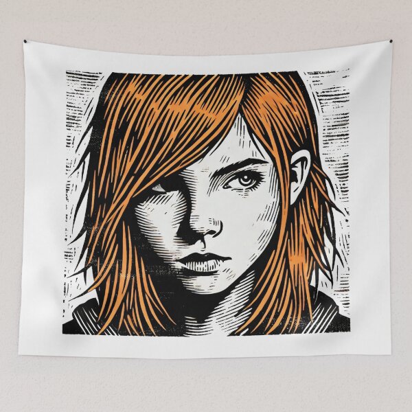 Item preview, The girl with orange hair designed and sold by Raheleh Barkhordari.