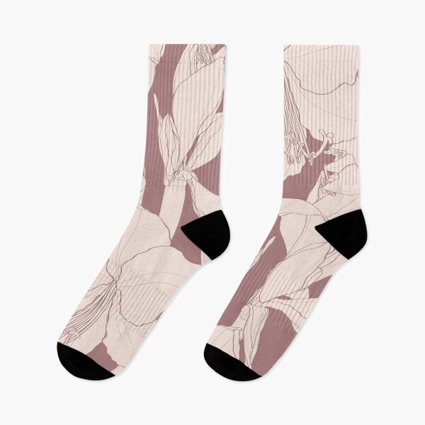 Item preview, Abstract line beige elegant seamless pattern with hand-drawn  amaryllis flowers. designed and sold by MatyKotiv.