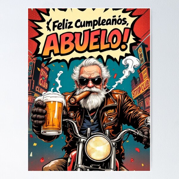 Item preview, Feliz Cumpleaños, Abuelo – Biker Style designed and sold by SteadyRolling.