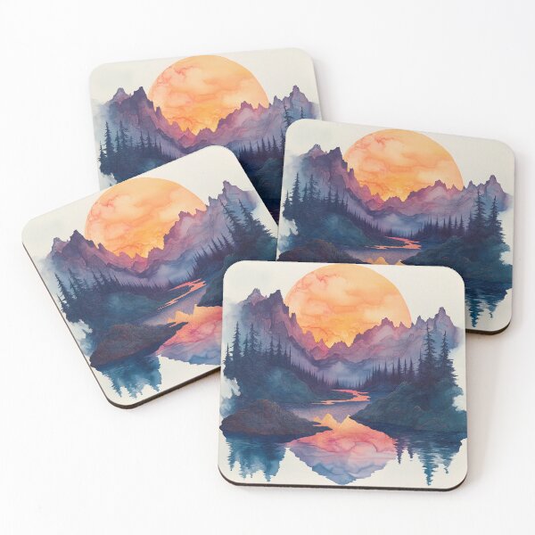 Item preview, watercolour painting of a sunset designed and sold by Pure_Art.