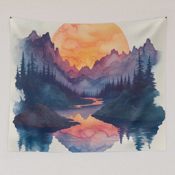 Item preview, watercolour painting of a sunset designed and sold by Pure_Art.