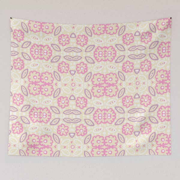 Item preview, Flower illustration in pink and cream designed and sold by Art and Tea Studio.