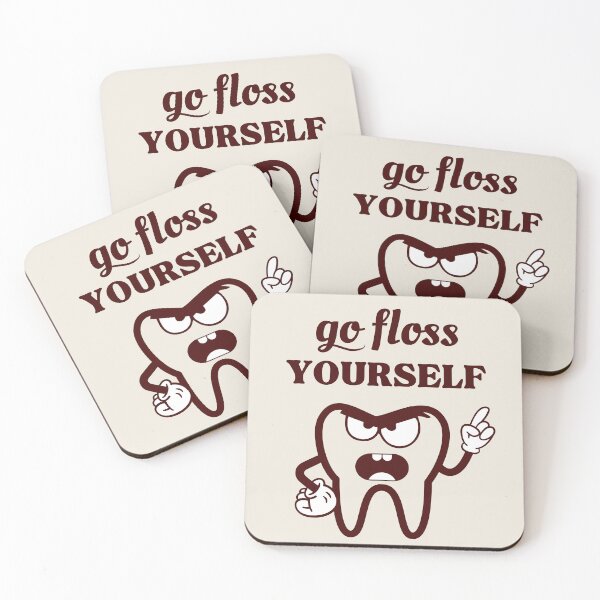Item preview, Go Floss Yourself, Angry Tooth, Funny Dentist, Funny Dental Hygienist, Funny Oral Hygiene designed and sold by Anniko Art Studio.