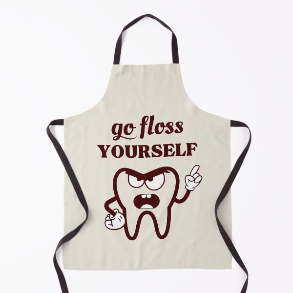 Item preview, Go Floss Yourself, Angry Tooth, Funny Dentist, Funny Dental Hygienist, Funny Oral Hygiene designed and sold by Anniko Art Studio.