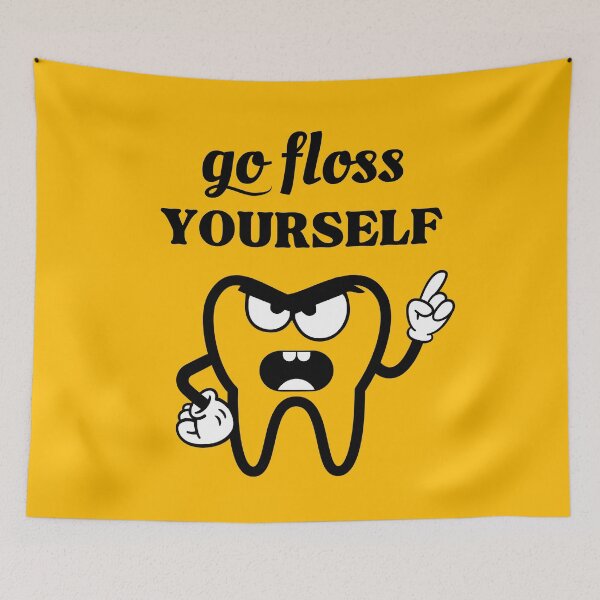 Item preview, Go Floss Yourself, Funny Dentist, Funny Dental Hygienist, Funny Oral Hygiene designed and sold by Anniko Art Studio.