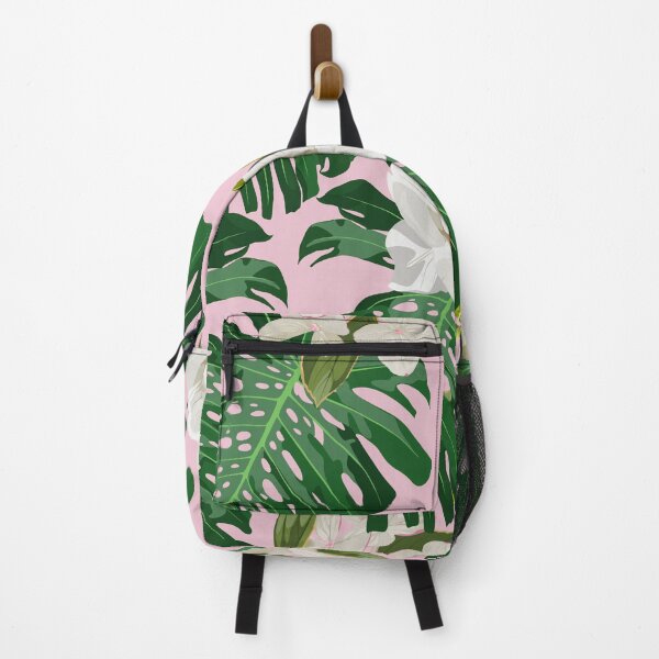 Item preview, Seamless floral pattern with tropical freesia flowers with monstera leaves on pink background. designed and sold by MatyKotiv.