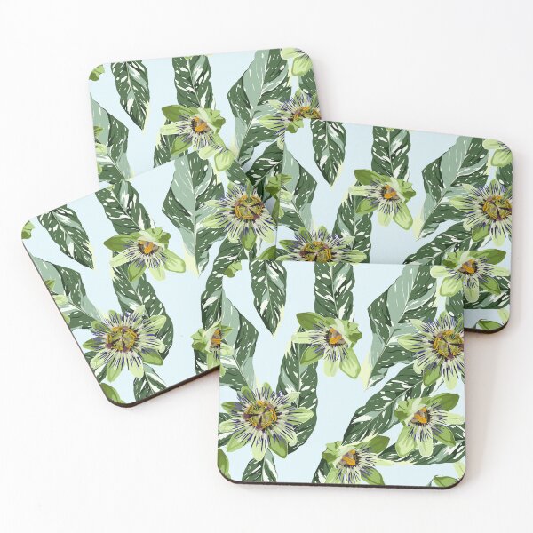 Item preview, Seamless floral pattern with tropical passiflora flowers with exotic leaves. designed and sold by MatyKotiv.