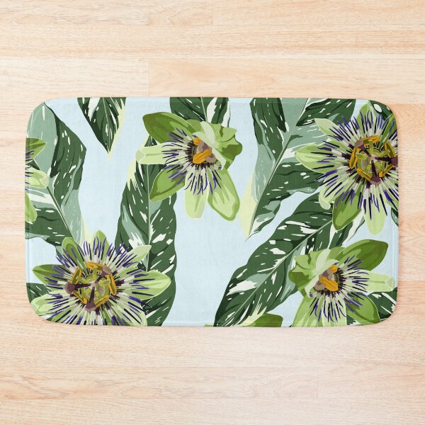 Item preview, Seamless floral pattern with tropical passiflora flowers with exotic leaves. designed and sold by MatyKotiv.