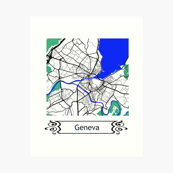 Item preview, Minimalist Map of Geneva designed and sold by design2xstudio.