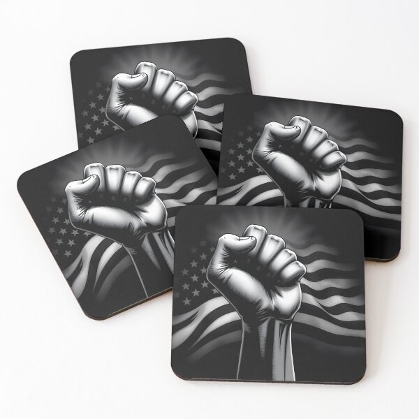 Item preview, Raised freedom fist. Silver and black designed and sold by Art by Dannalynn.