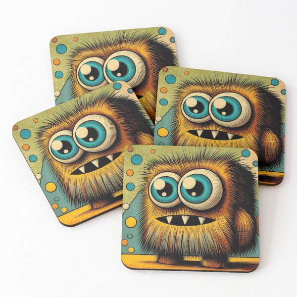 Item preview, Square, hairy monster designed and sold by Gabriel-Flores.