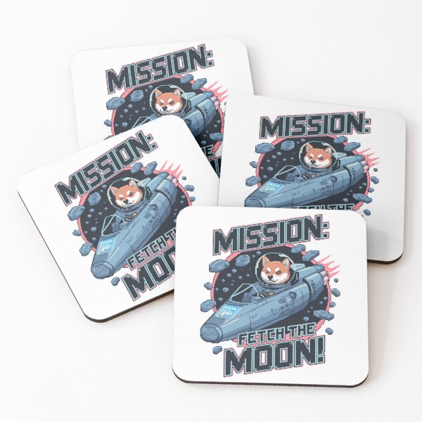 Item preview, Shiba Inu Astronaut Pixel Art - Mission to the Moon designed and sold by NaturePixel.