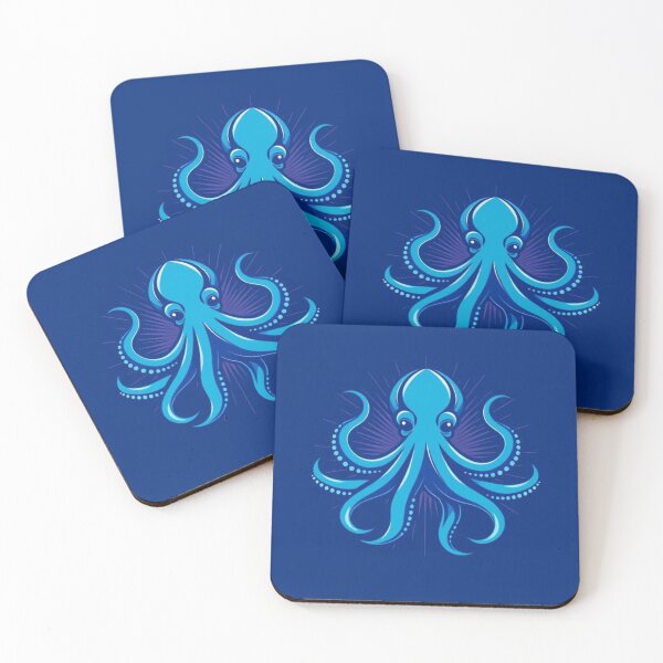 Item preview, Blue Octopus Navy Blue Background designed and sold by little0015.