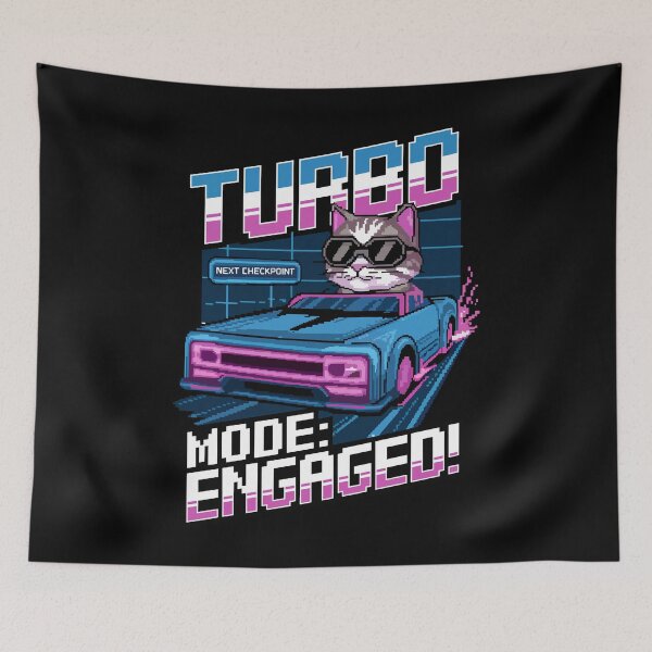 Item preview, Turbo Cat Racer - Pixel Art Gaming Speed Mode Engaged designed and sold by NaturePixel.