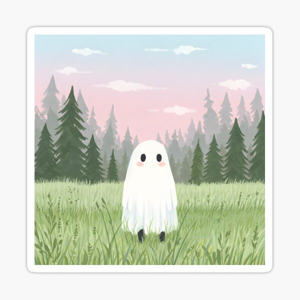 Item preview, Cute ghost admiring the skies designed and sold by ArtByDall.