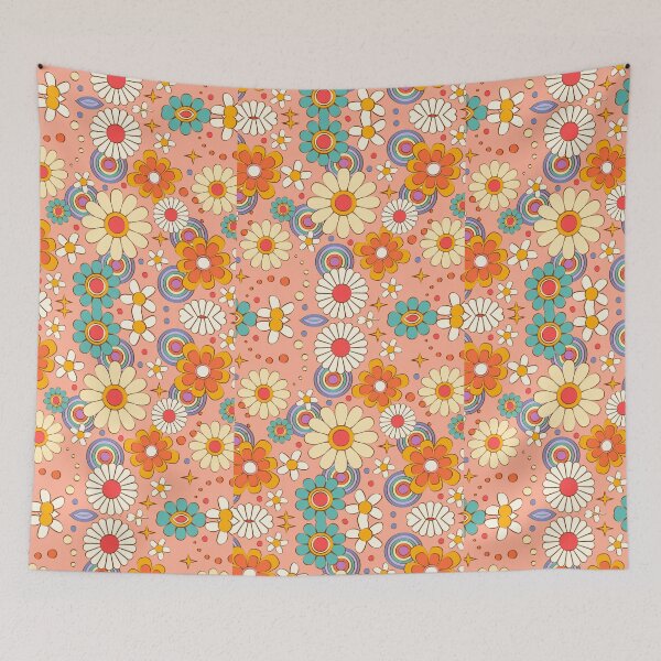 Item preview, Hippie Flower Power 70s Pattern designed and sold by FestDrip.