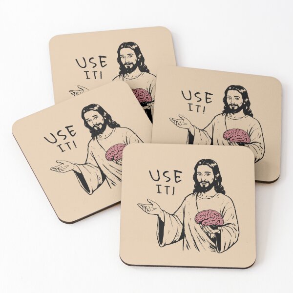 Item preview, Jesus Says Use Your Brain, Religious Humor Art designed and sold by Darkifun.