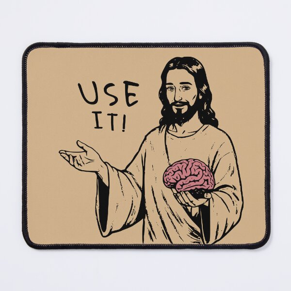 Item preview, Jesus Says Use Your Brain, Religious Humor Art designed and sold by Darkifun.