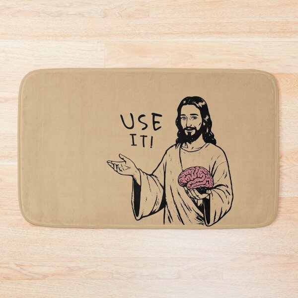 Item preview, Jesus Says Use Your Brain, Religious Humor Art designed and sold by Darkifun.