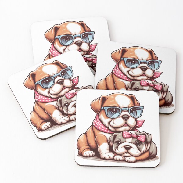Item preview, Cute sweet bulldog with glasses designed and sold by nicnacc.