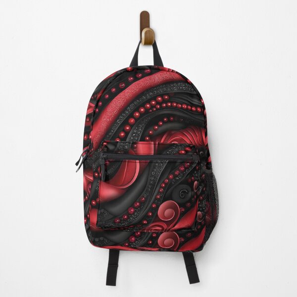 Item preview, Boho Beaded Black and Red Fabric designed and sold by BNikiDesigns.