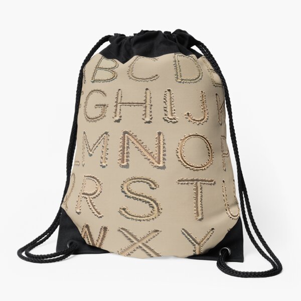 Sand Writing Drawstring Bag