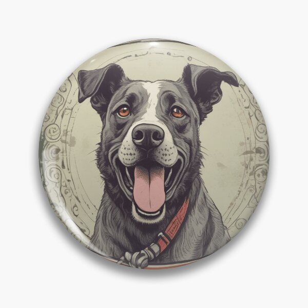 Item preview, Vintage-Style Happy Dog Illustration with Retro Banner designed and sold by Uduppukadai.