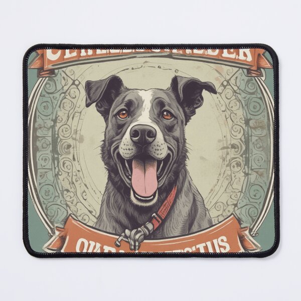 Item preview, Vintage-Style Happy Dog Illustration with Retro Banner designed and sold by Uduppukadai.