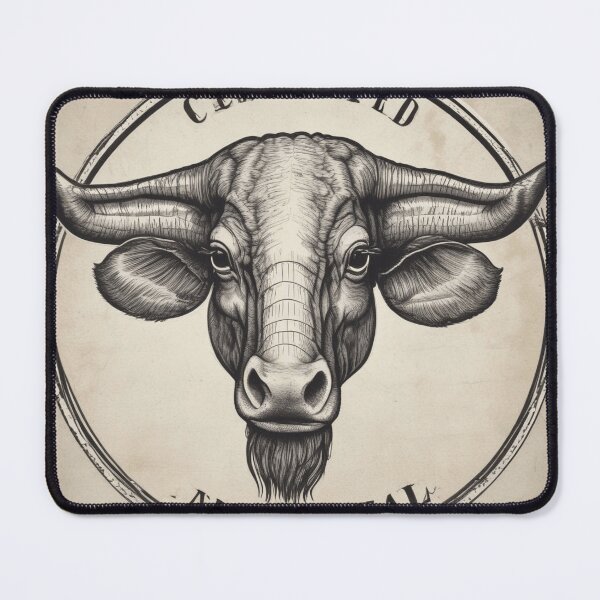 Item preview, Vintage Engraved Bull Logo – Rustic Farmhouse Cattle Illustration designed and sold by Uduppukadai.