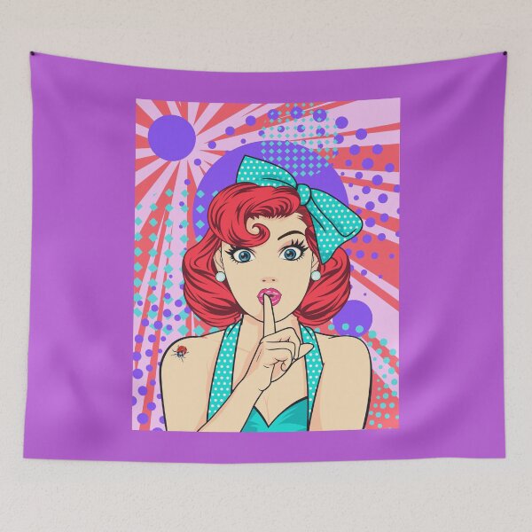 Item preview, Retro Woman, Pop Art, Bubbles, Beautiful, Vintage, Ladybug #2 designed and sold by AASparksDesigns.