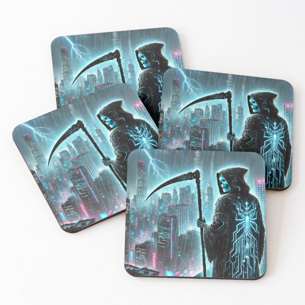 Item preview, Neon Reaper: Death in the Rain designed and sold by AbstractAnom.