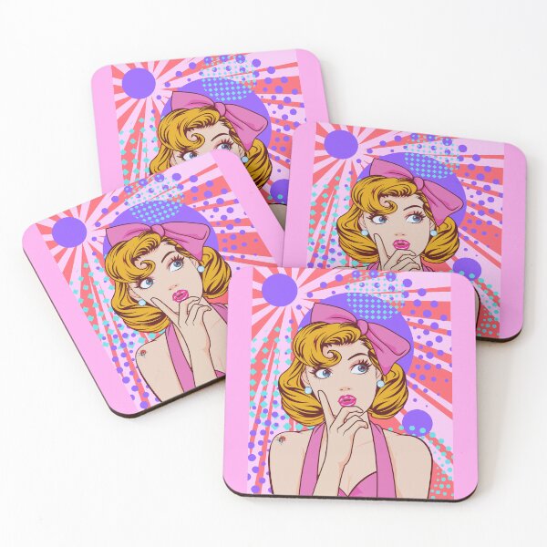 Item preview, Retro Woman, Contemplating, Pop Art, Bubbles, Beautiful, Vintage, Ladybug designed and sold by AASparksDesigns.