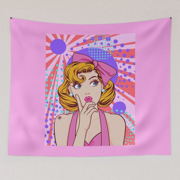 Item preview, Retro Woman, Contemplating, Pop Art, Bubbles, Beautiful, Vintage, Ladybug designed and sold by AASparksDesigns.