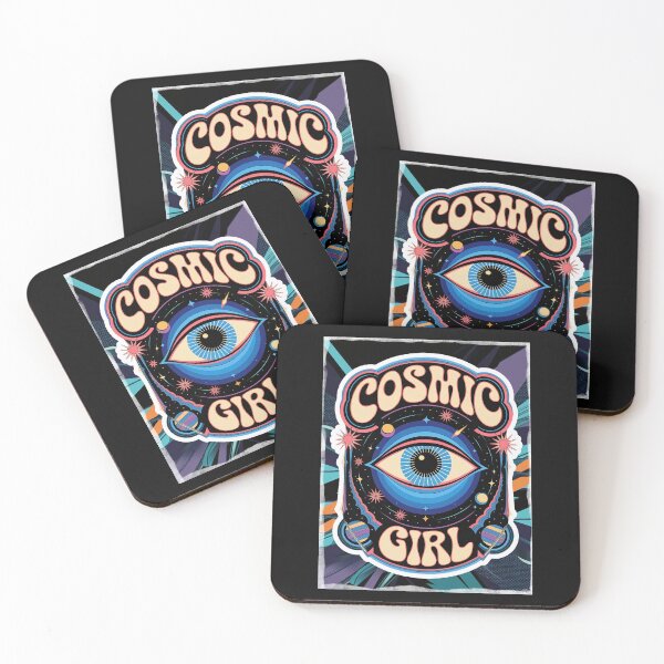 Item preview, Cosmic Eye Girl, design with moon, stars and planets designed and sold by YaninaArcoiris.