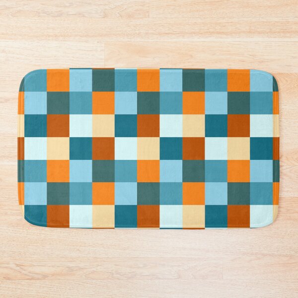 Item preview, Teal and Golds Checks Pattern  designed and sold by Sharon Schwalbe.