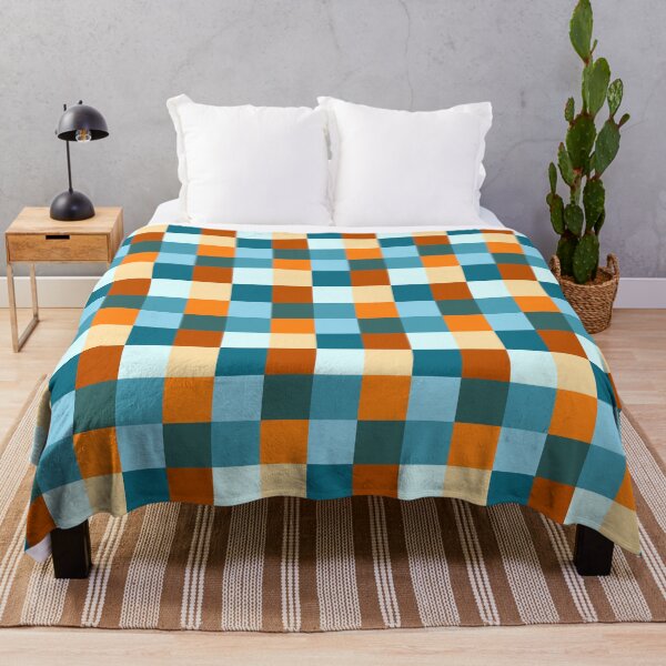 Item preview, Teal and Golds Checks Pattern  designed and sold by Sharon Schwalbe.
