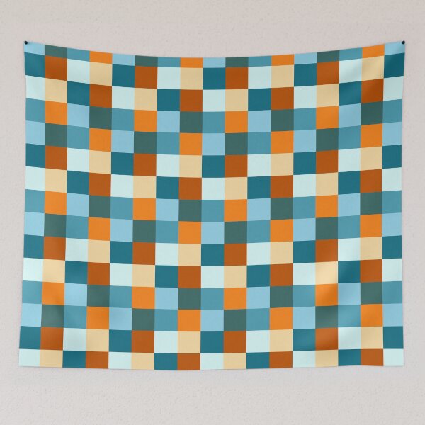 Item preview, Teal and Golds Checks Pattern  designed and sold by Sharon Schwalbe.