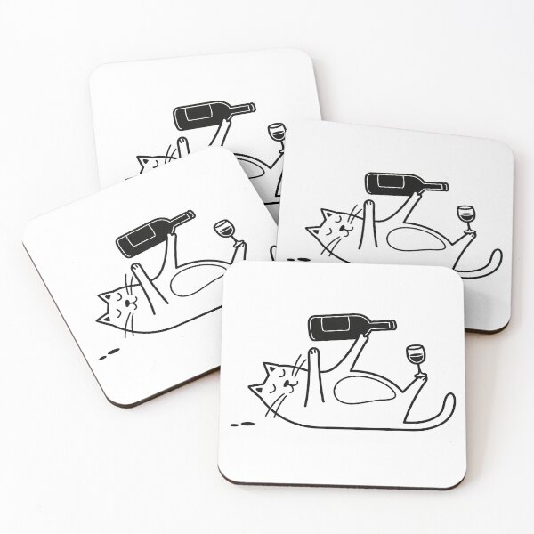Item preview, Drunk Cat with Wine – Funny Minimalist Alcohol Lover Cat Design designed and sold by Trend Pixel Co..