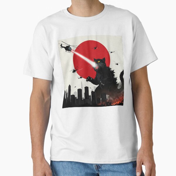 Vista previa del artículo con la obra «Meowzilla Strikes», diseñado y vendido por JeiKay.